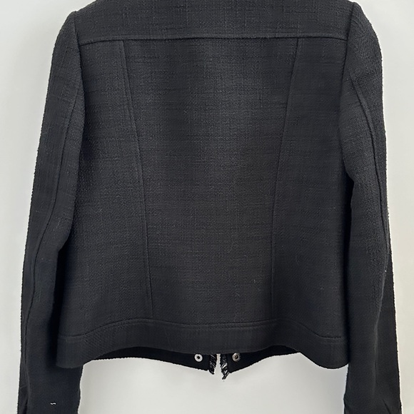 Karl Lagerfeld Black Tweed Snap Blazer Jacket Womens 2 - Picture 6 of 6